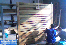 Painstakingly making the gate at factory
