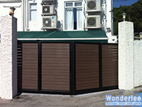 Bipart slide gate from inside