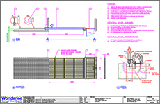 Shop drawing of slide gate with matching side gate