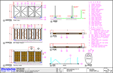 Shop drawing folding gate with wicket door
